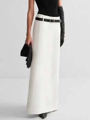 High Waist Split-Back Office Skirt