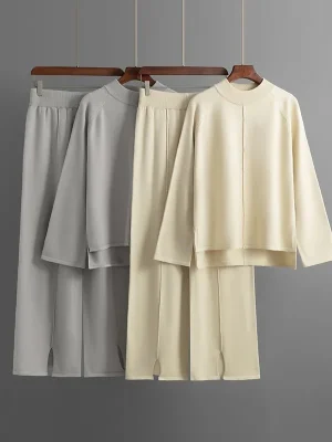 Knit Sweater & Wide Pants Set
