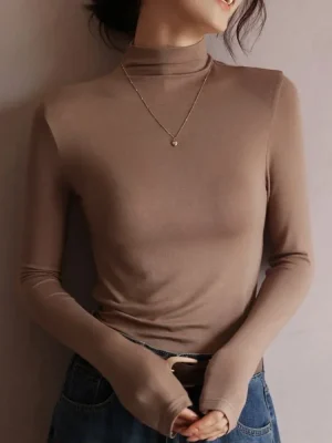 Slim Fit Half Turtleneck Top