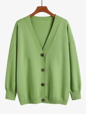 Lazy Style V-Neck Knit Sweater for Women