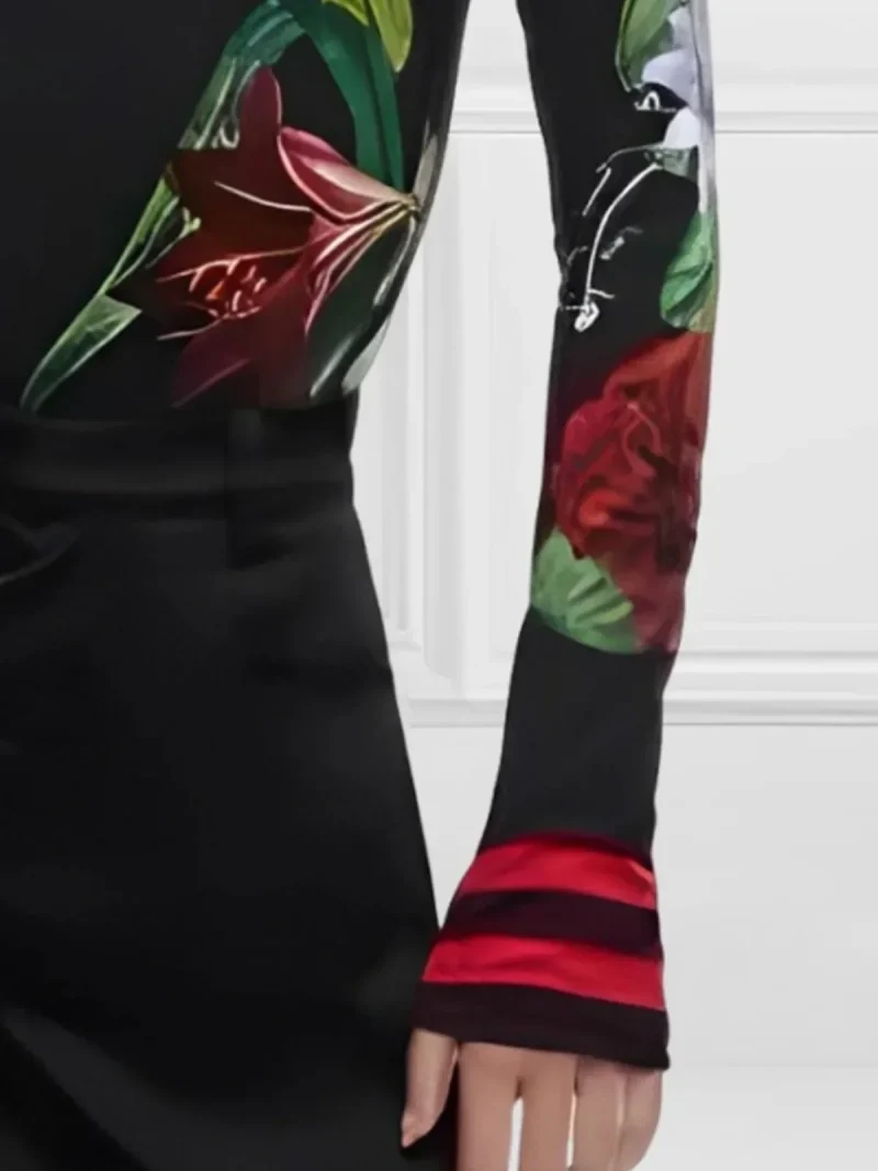 Vintage Floral High Neck Top - Image 3