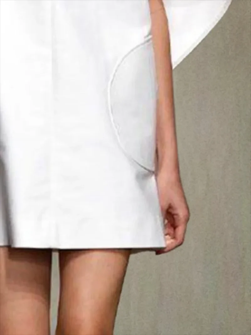Black & White V-Neck Mini Dress - Image 6