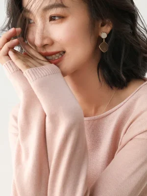 Oversized Solid Color Knit Sweater Women’s Pullover