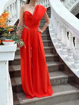 Loose Fit One-Shoulder Jumpsuit