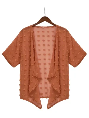 Solid Color Wool Ball Cardigan Blouse Women’s top
