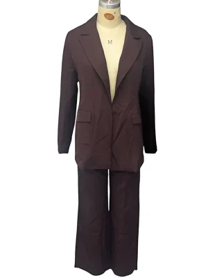 Simple Lapel Top & Pants Set