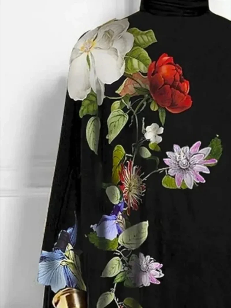 Irregular Flower Print Pullover - Image 2