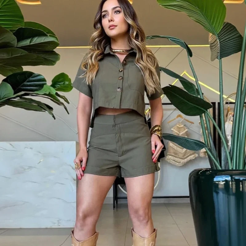 Half Sleeve Top & Wide Shorts
