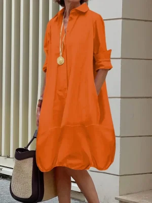 Long Sleeve Office Shirt Dress
