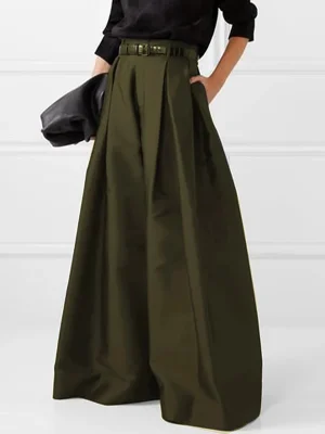Casual Solid Color Wide Leg Pants