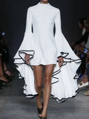 Elegant Flared Sleeve Mini Dress