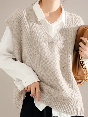 Autumn Sleeveless Knit Pullover