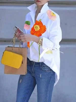 Long Sleeve Casual Floral Top
