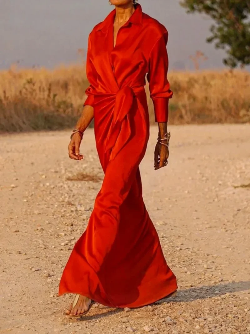 Elegant Floral Ruffle Sleeve Dress - Image 3