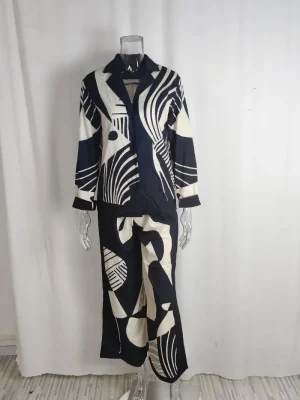 Elegant Printed Shirt & Pants Set