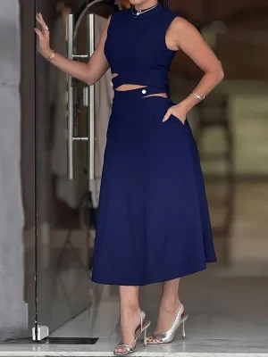Sleeveless Office Skirt Duo
