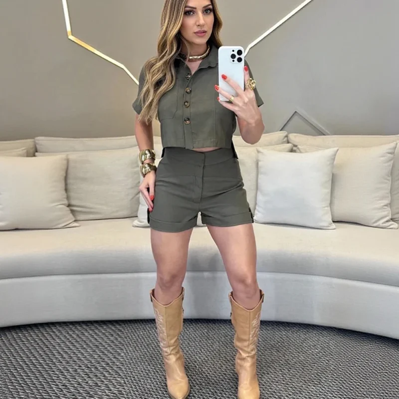 Half Sleeve Top & Wide Shorts - Image 2