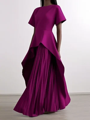 Vintage Solid Color Maxi Dress