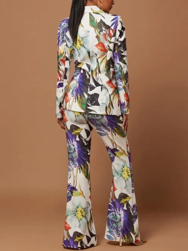 Floral Printed Lapel Blazer - Image 4