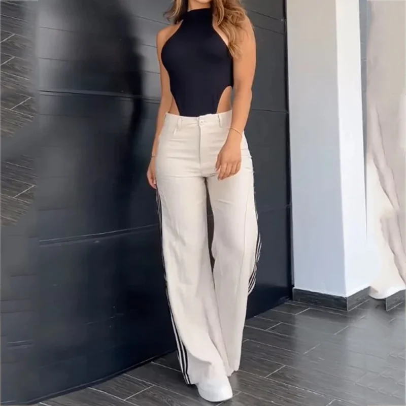 Lapel Sleeveless Top & Wide Pants Set - Image 2