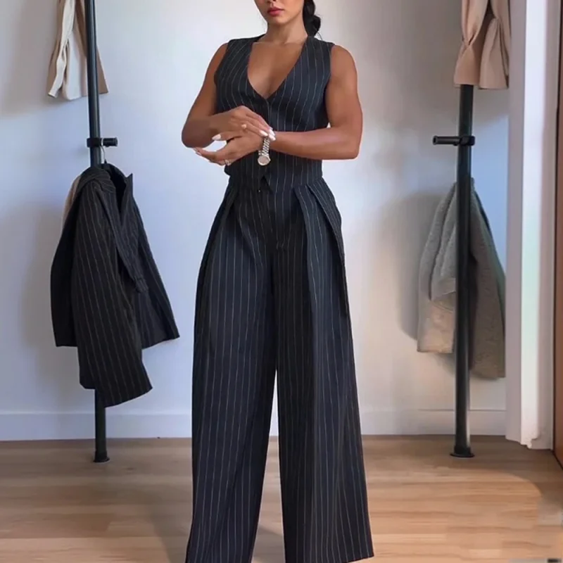 2025 Summer Striped 2-Piece Outfit - Image 3