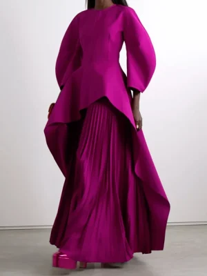 Elegant Tiered Pleated Maxi Dress