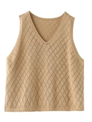 Vintage Knit Vest Sleeveless Sweater
