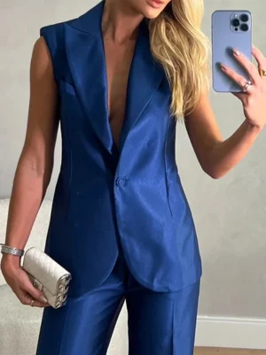 Women's Summer Office Vest & Pants Set