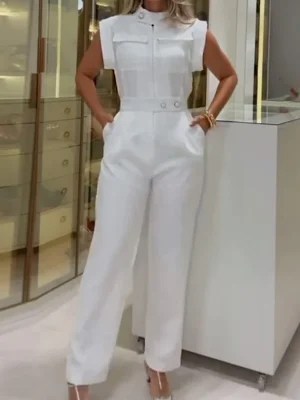 Casual Round Neck Romper