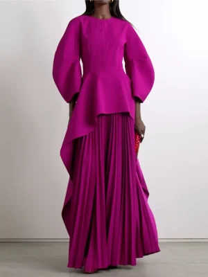 Loose Fit Pleated Party Dress