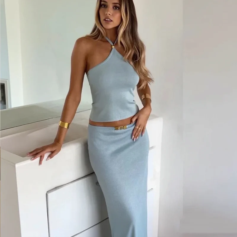 2025 Halter Neck Top & Half Skirt Set - Image 3