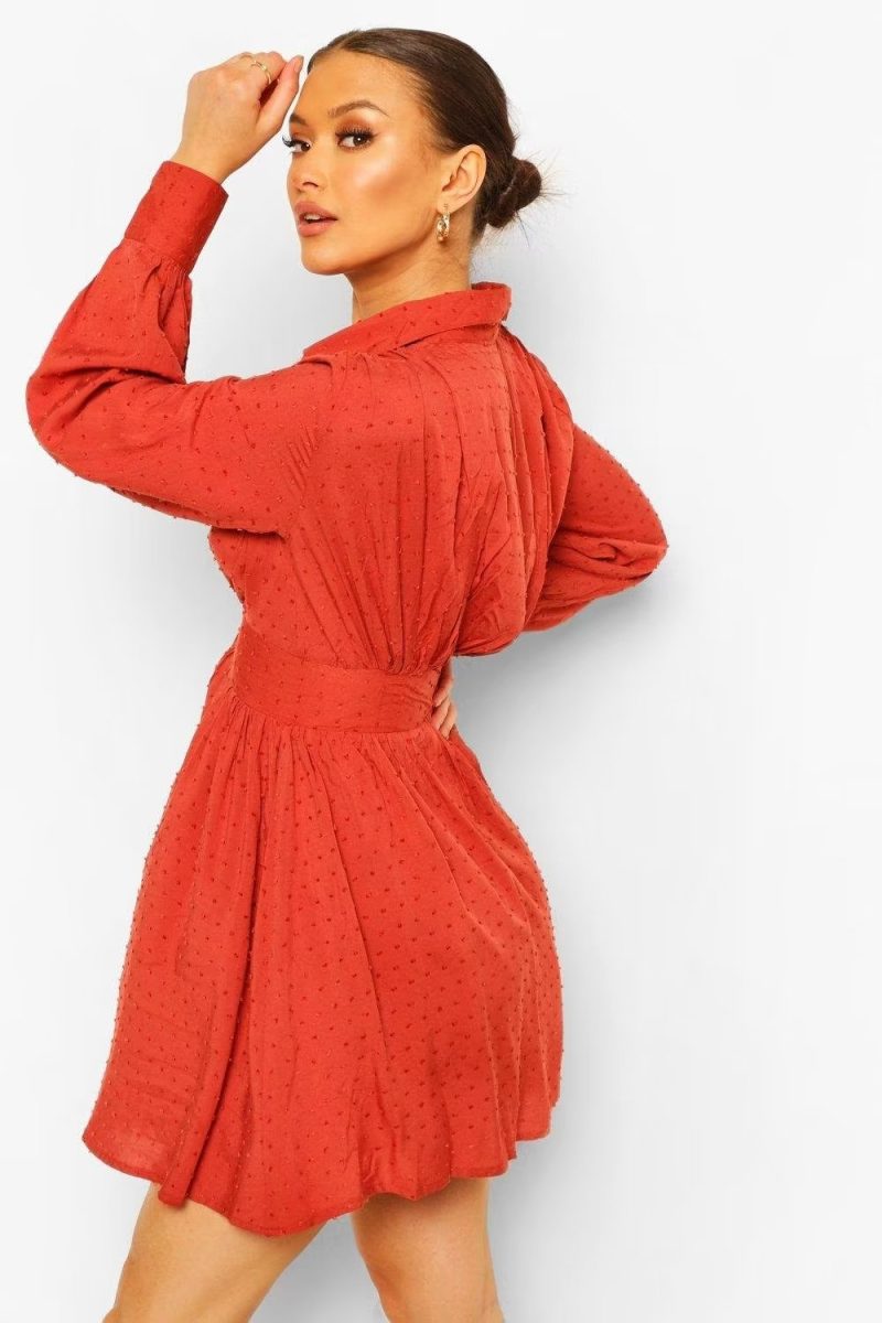 Women’s Long Sleeve Slimming Summer Shirt Dress - Image 2