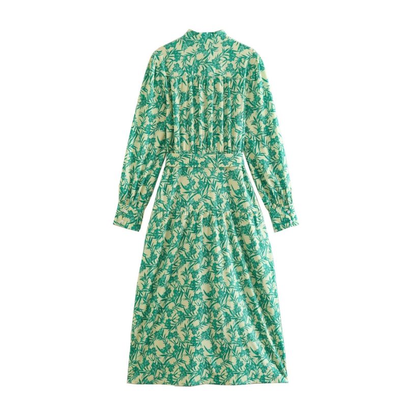 Autumn Versatile Printed Long Sleeve Shirt Dress - Image 2