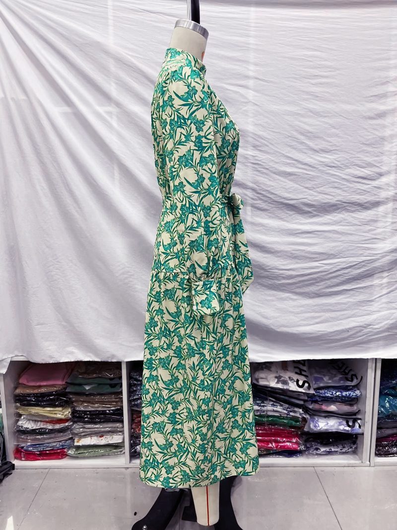 Autumn Versatile Printed Long Sleeve Shirt Dress - Image 3