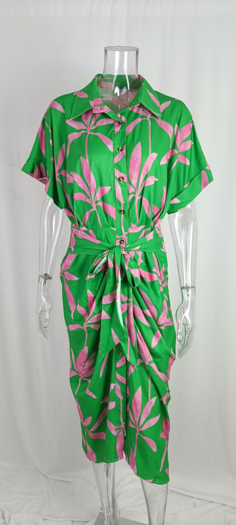 Fashionable Summer Women's Printed Maxi Shirt Dress - Image 4