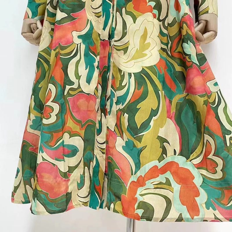 Elegant Printed Collared A-Line Midi Dress - Image 3