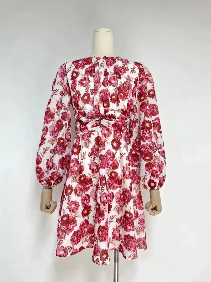 Elegant Twisted A-Line Solid Print Dress - Image 3
