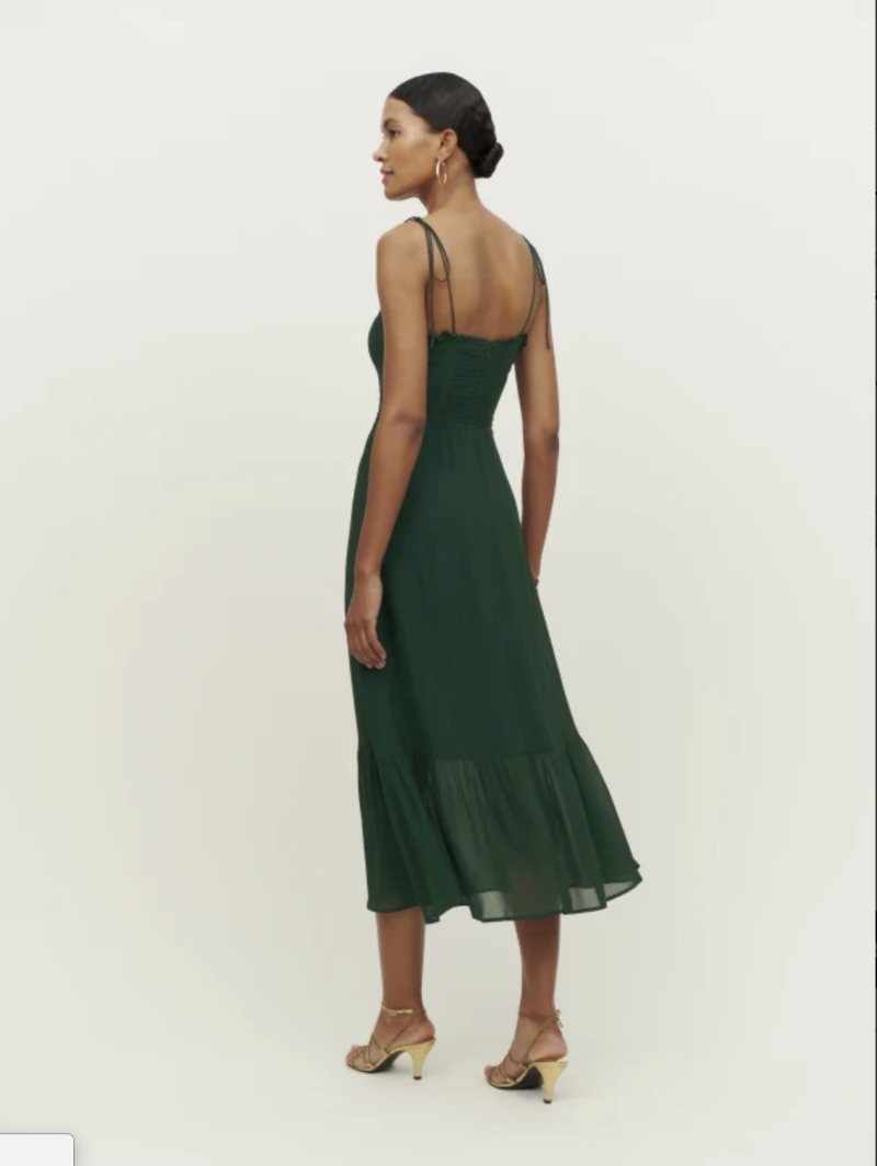 Ruffle Sleeveless Lace-Up Back Midi Dress - Image 2