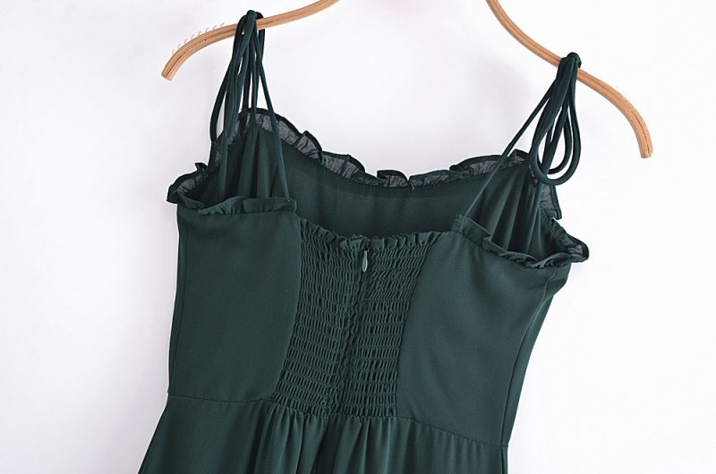 Ruffle Sleeveless Lace-Up Back Midi Dress - Image 4