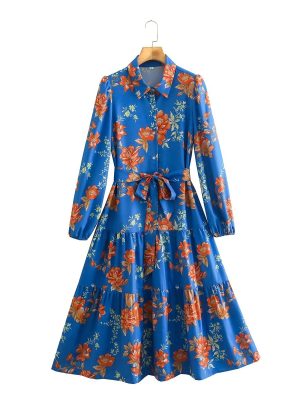 Lightweight Summer Wrap Dress with Floral Print