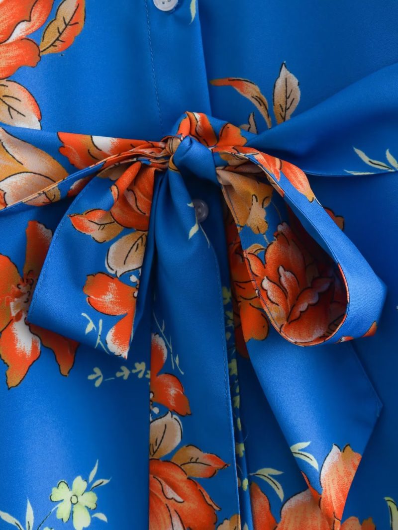 Lightweight Summer Wrap Dress with Floral Print - Image 3