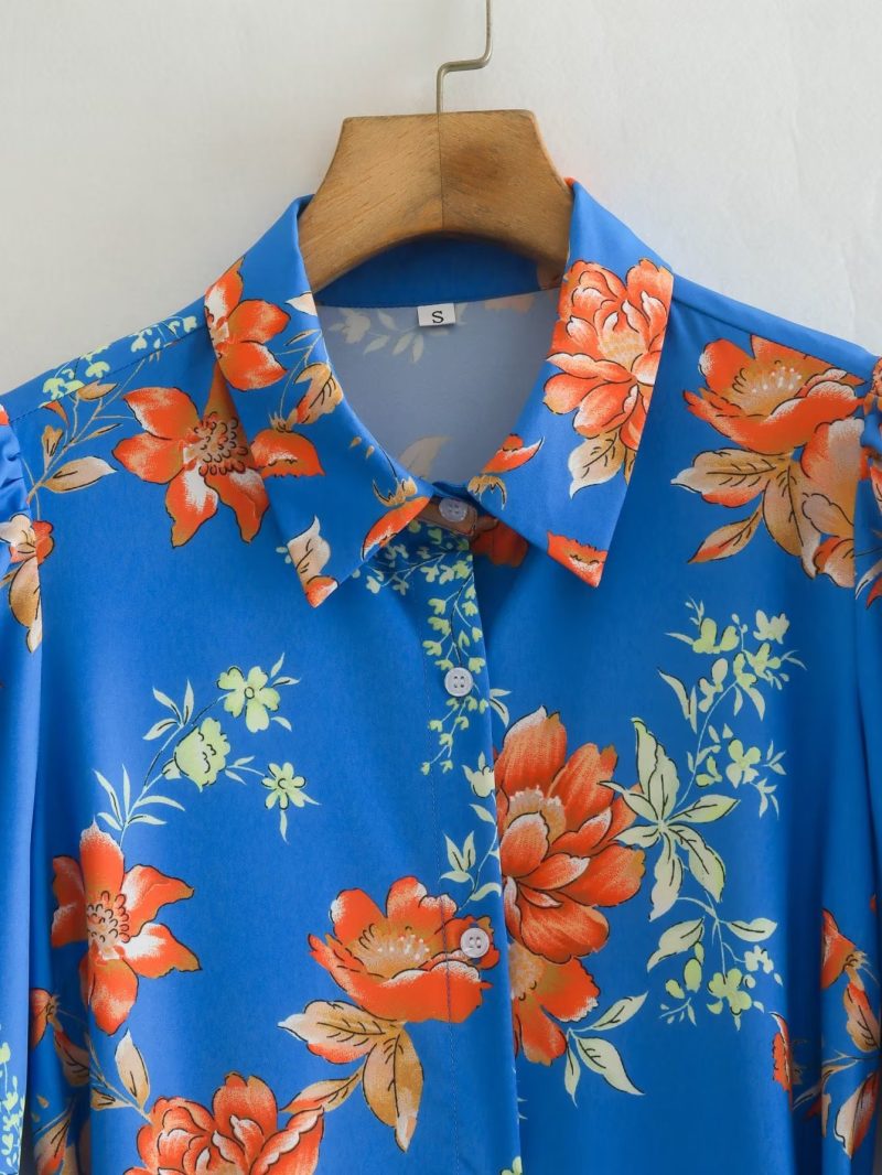 Lightweight Summer Wrap Dress with Floral Print - Image 4