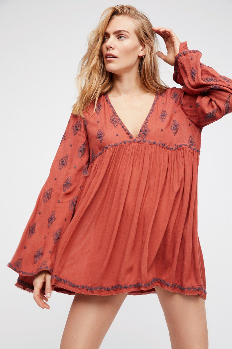 Fairy-Inspired Bohemian Dress with Elegant Embroidery