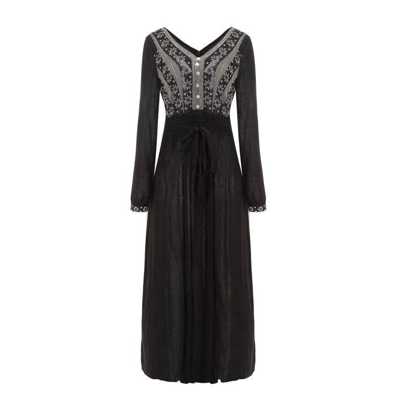 Floral Embroidered Backless Dress for Summer Vacations - Image 4