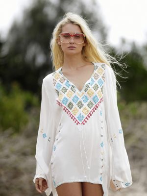 Bohemian Floral Embroidered Holiday Doll Dress