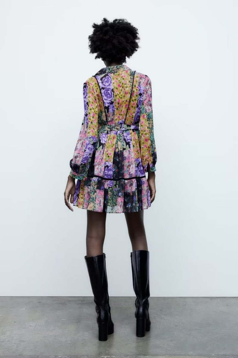 Women’s Short Shirt Dress with Printed Design - Image 3