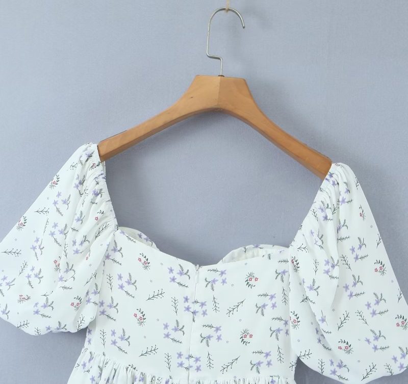Summer Off-Shoulder Square Neck Short Dress - Image 4