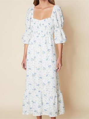 Elastic Wrapped Chest High Waist Midi Dress