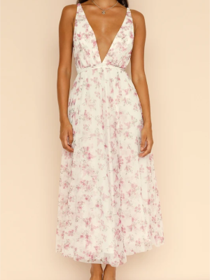 Early Spring Backless V-Neck Strap Dress