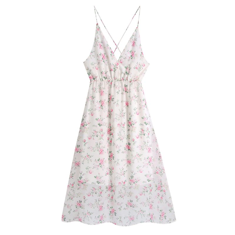 Early Spring Backless V-Neck Strap Dress - Image 3